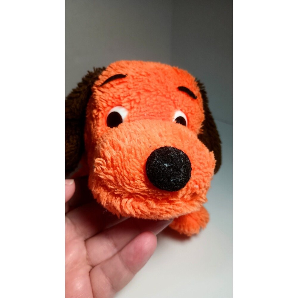 Vintage R. Dakin Rare Orange "Drooper" Puppy Dog Plush ~ Nut Shell Filling Korea - Picture 2 of 7